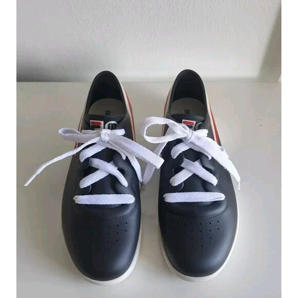 Melissa X Fila Women's Ruber Black Lace-up Jelly Red Stripe Sneakers Size 7 - Picture 4 of 13